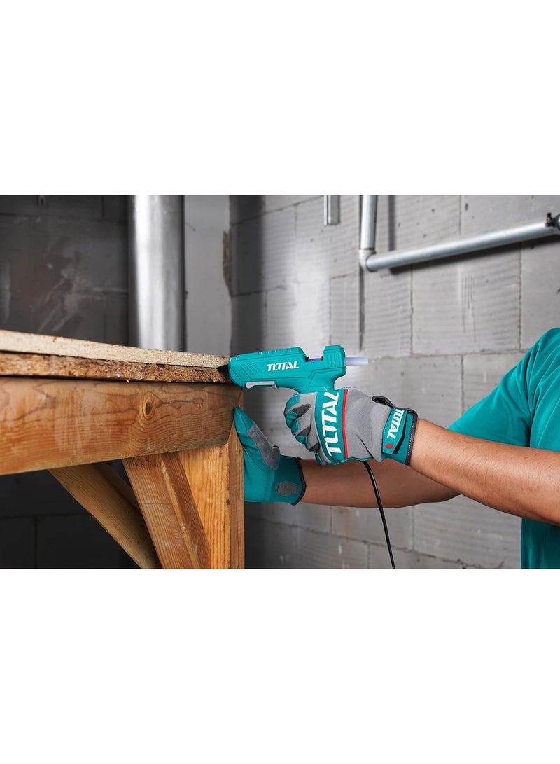 TOTAL 100W Hot Melt Glue Gun 220-240V 50/60Hz Electric Adhesive Gun, 20W/100W Dual Power, 11.2mm Glue Stick Diameter, 15-22g/min High Output, Fast Heating 3-5min, DIY Craft Repair Wood Plastic Fabric Tool with 2 Glue Sticks TT101116 - Image 4